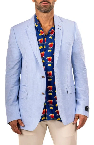 Maceoo Socrates Martyr020 Seersucker Sport Coat In Blue