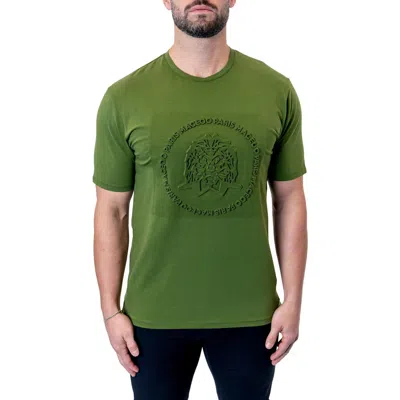 Maceoo Stamped Green Logo Stretch Cotton T-shirt In Multi