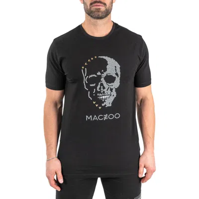 Maceoo Stone Skull Cotton Graphic T-shirt In Black