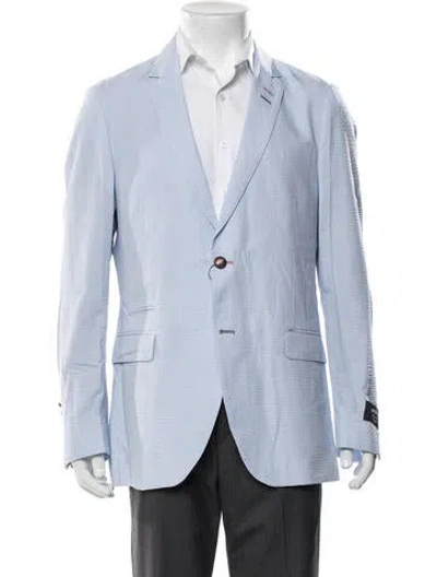 Pre-owned Maceoo Striped Blazer In Blue