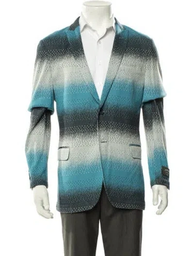 Pre-owned Maceoo Striped Blazer W/ Tags In Blue