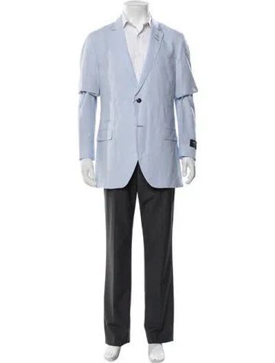 Pre-owned Maceoo Striped Blazer W/ Tags In Blue