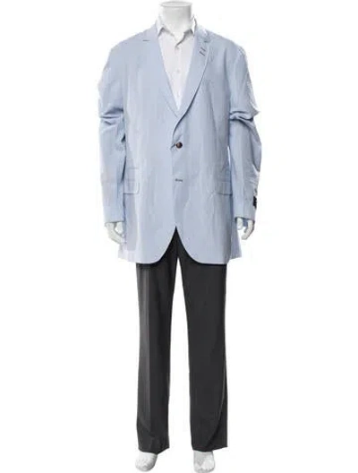Pre-owned Maceoo Striped Blazer W/ Tags In Blue