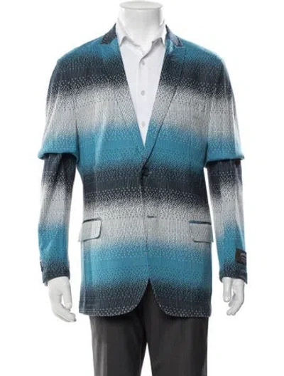 Pre-owned Maceoo Striped Blazer W/ Tags In Blue