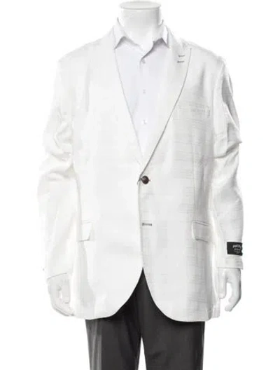Pre-owned Maceoo Striped Blazer W/ Tags In White