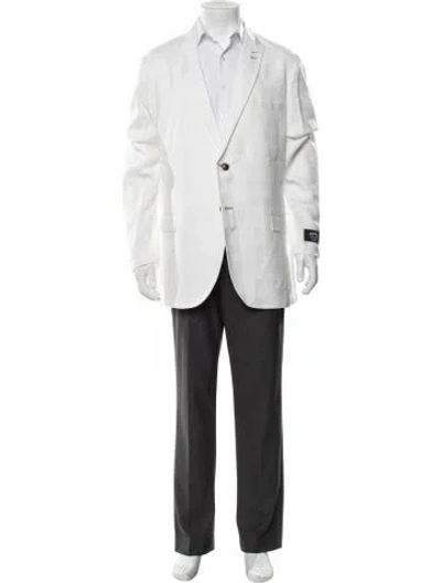 Pre-owned Maceoo Striped Blazer W/ Tags In White
