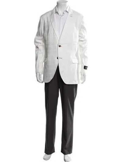 Pre-owned Maceoo Striped Blazer W/ Tags In White