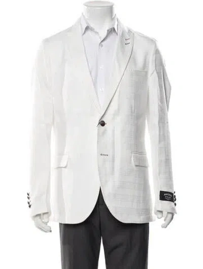Pre-owned Maceoo Striped Blazer In White