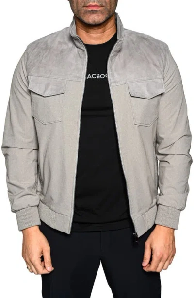 Maceoo Suede Trim Jacket In Gray