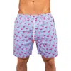 Maceoo Swim Lion Flamingo Swim Trunks In Blue