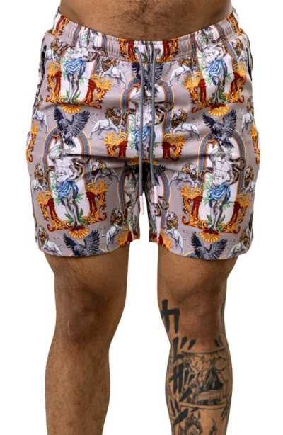 Maceoo Swim Marthyr Print Swim Trunks In Multi