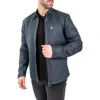 Maceoo Textured Leather Jacket In Blue