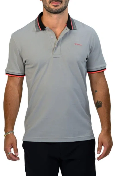 Maceoo Tippatch46 Piqué Polo In Gray