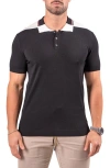Maceoo Tipped Colorblock Polo In Black