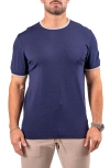 Maceoo Tipped Short Sleeve Sweater In Blue