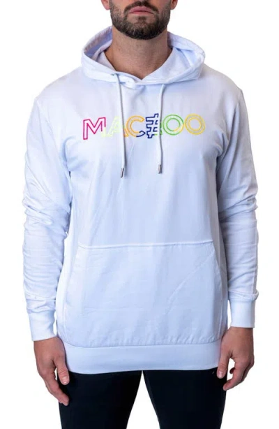 Maceoo Truecolors Embroidered Logo Hoodie In White