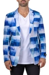 Maceoo Unconstructed Marthyr021 Blue Cotton Patchwork Blazer In Blue