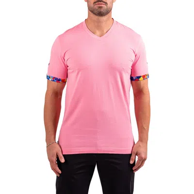 Maceoo Vivaldi Light Pink V-neck Cotton T-shirt