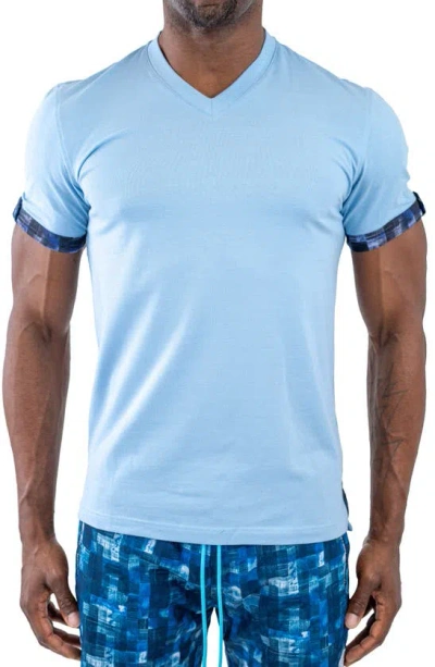 Maceoo Vivaldi V-neck T-shirt In Blue