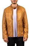 Maceoo Washed Brown Lambskin Leather Jacket In Multi