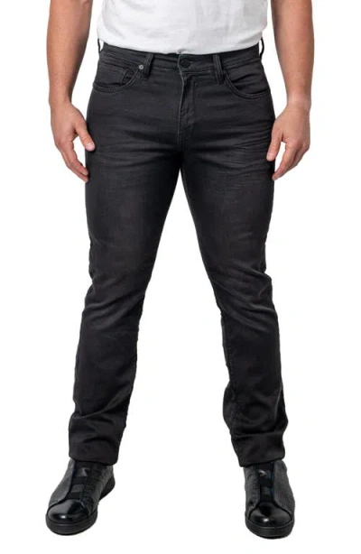 Maceoo Washed Straight Leg Jeans In Black