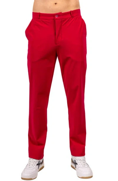 Maceoo Workout Stretch Straight Leg Pants In Red