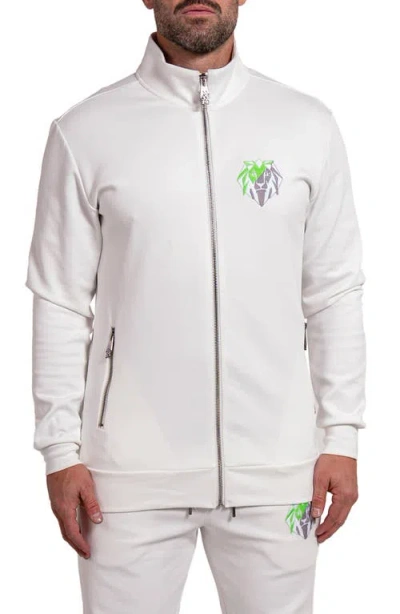 Maceoo Zipper Ascension89 White Knit Track Jacket