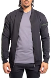 Maceoo Zipper Resistanceneon Black Knit Track Jacket In Black