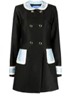 Macgraw Broadcast Colour-block Double-breasted Coat In Black