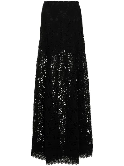 Macgraw Noble Broderie Anglaise Skirt In Schwarz