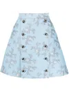 Macgraw Portobello Patterned Jacquard A-line Skirt In Blue