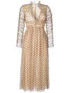 Macgraw Reminisce Polka-dot Tulle Midi Dress In Pink