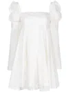 Macgraw Romantic Juliet-sleeved Short Dress In White