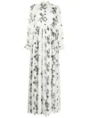 Macgraw Rose Ruffle Trim Long Dress In White