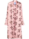 Macgraw St Peters Floral-print Silk Robe In Pink