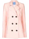 Macgraw Stereotype Jacquard Double-breasted Blazer In Pink