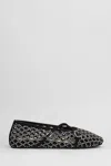 Mach &amp; Mach Ballet Flats In Black Leather In Black