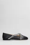 Mach &amp; Mach Crystal Studs Ballet Flats In Black