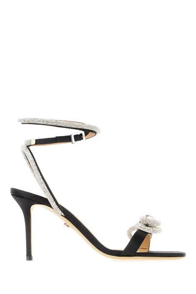 Mach &amp; Mach Black Fabric Double Bow Sandals