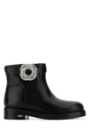 Mach &amp; Mach Black Leather Galaxy Ankle Boots In Black
