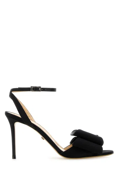 Mach &amp; Mach Black Satin Le Cadeau Sandals