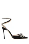 Mach &amp; Mach Pumps In Black Satin In Black