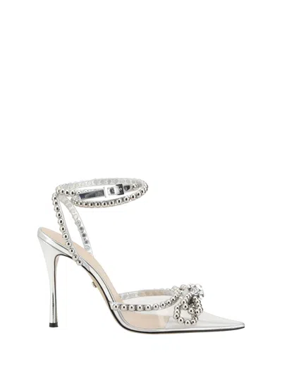 Mach &amp; Mach Bow Pumps In Trasp Silver