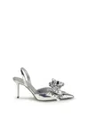 Mach &amp; Mach Cadeau Silver Wrapped Leather Pumps In Metallic