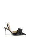 Mach &amp; Mach Le Cadeau Wrapped Leather Slingbacks In Black