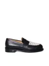 Mach &amp; Mach Calfskin Loafers With Pearls In Black