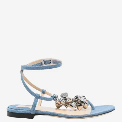 Mach &amp; Mach Cotton And Leather Sandals