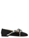 Mach &amp; Mach Crystal Studs Ballet Flats In Black