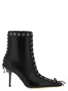 Mach &amp; Mach Crystalized Corset Ankle Boots In Black