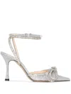 MACH &AMP; MACH DOUBLE BOW 100 MM SLINGBACK IN SILVER GLITTER